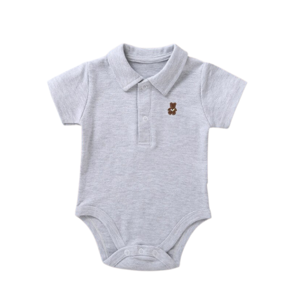 Solid Collared Baby Bodysuit-Children Cloth Shop