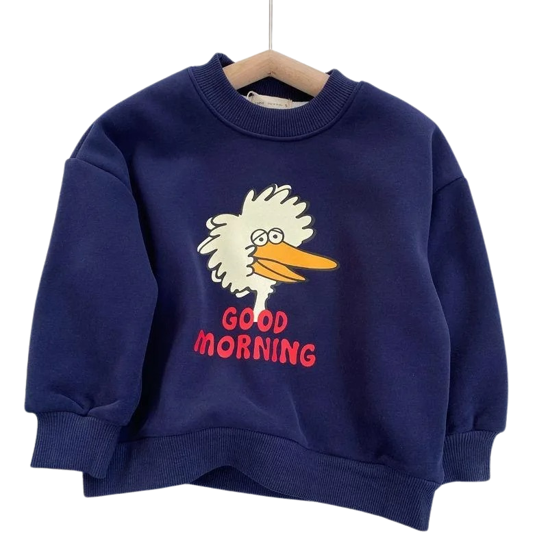 Morning Greeting Casual Sweatshirt-Children Cloth Shop