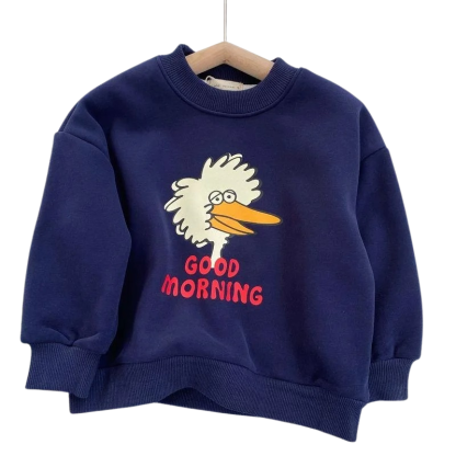 Morning Greeting Casual Sweatshirt-Children Cloth Shop