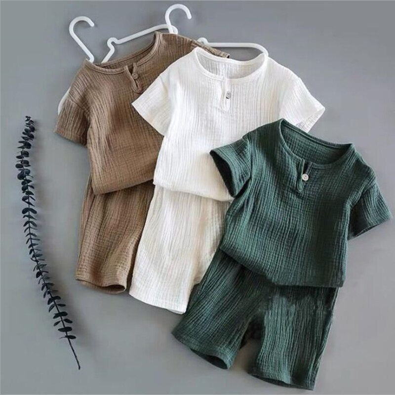 The Simple Linen T-Shirt Set-Children Cloth Shop