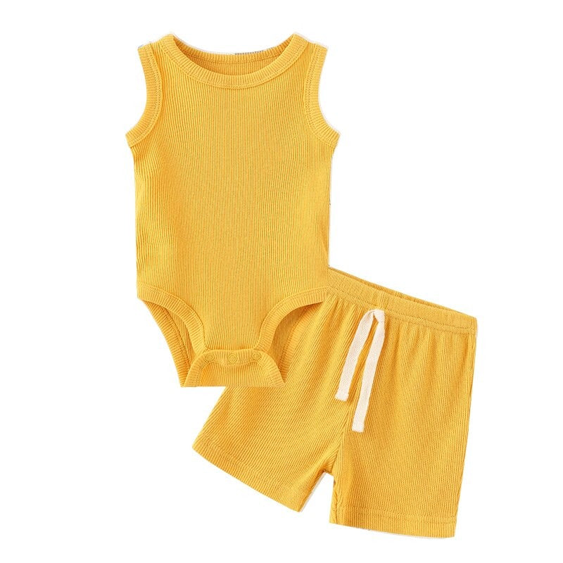 Sleeveless Bodysuit & Elastic Pants Set For Toddlers-Children Cloth Shop