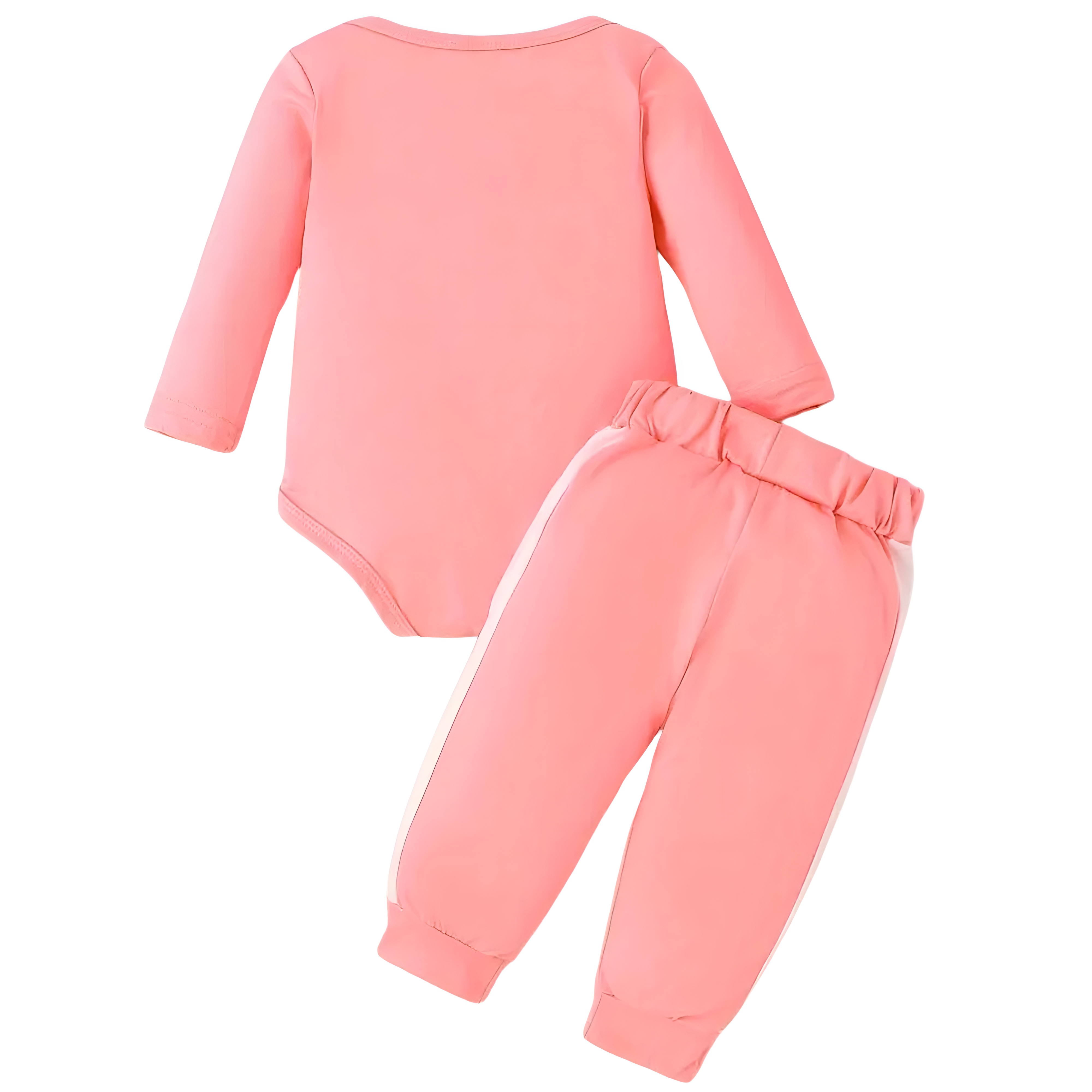 Baby Girl Round Neck Letter Print Long Sleeve Romper and Pants Casual Two Piece Set