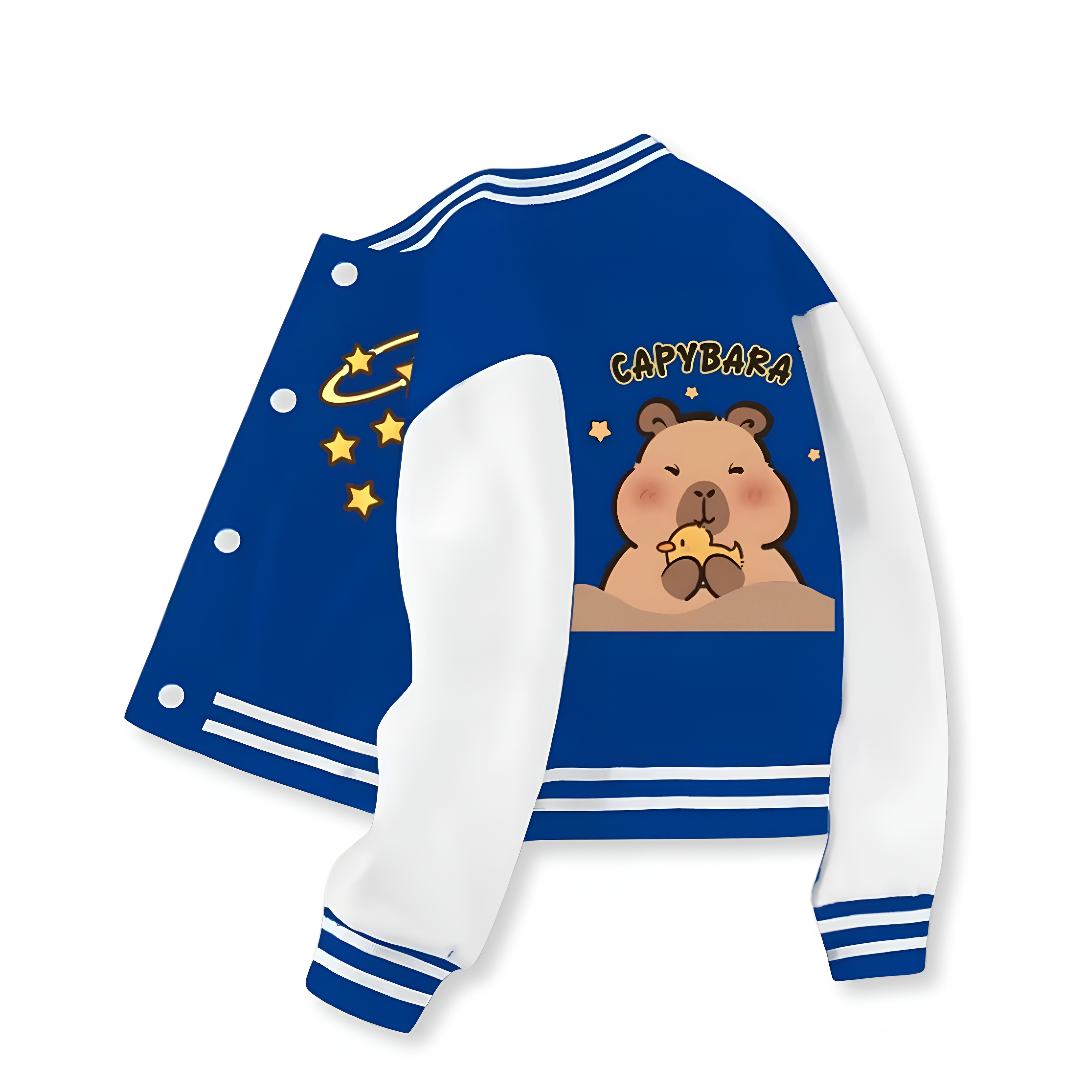 Capybara With Star Printed Jacket For Girls 