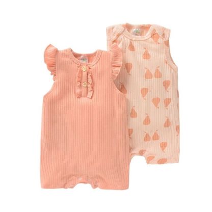 2Pcs Girl Baby's Sleeveless Romper Bodysuits-Children Cloth Shop
