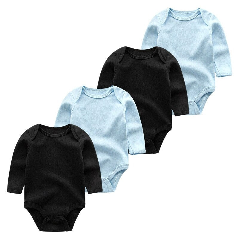 4Pcs Solid Color Long Sleeve Jumpsuit-Children Cloth Shop