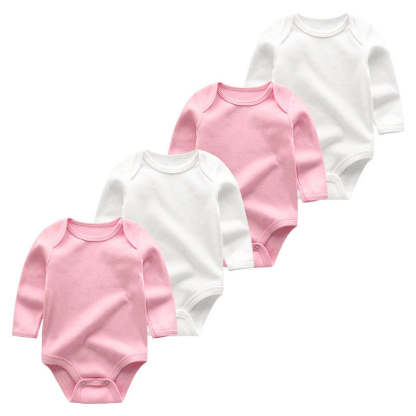 4Pcs Solid Color Long Sleeve Jumpsuit-Children Cloth Shop