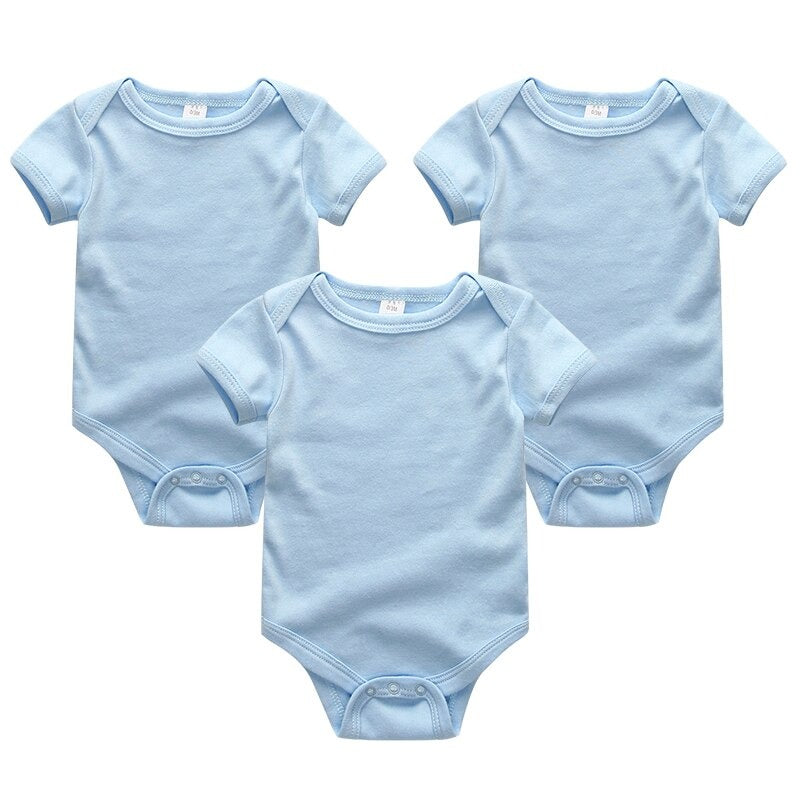 3 Pieces Solid Jumpsuits Set For Newborns-Children Cloth Shop
