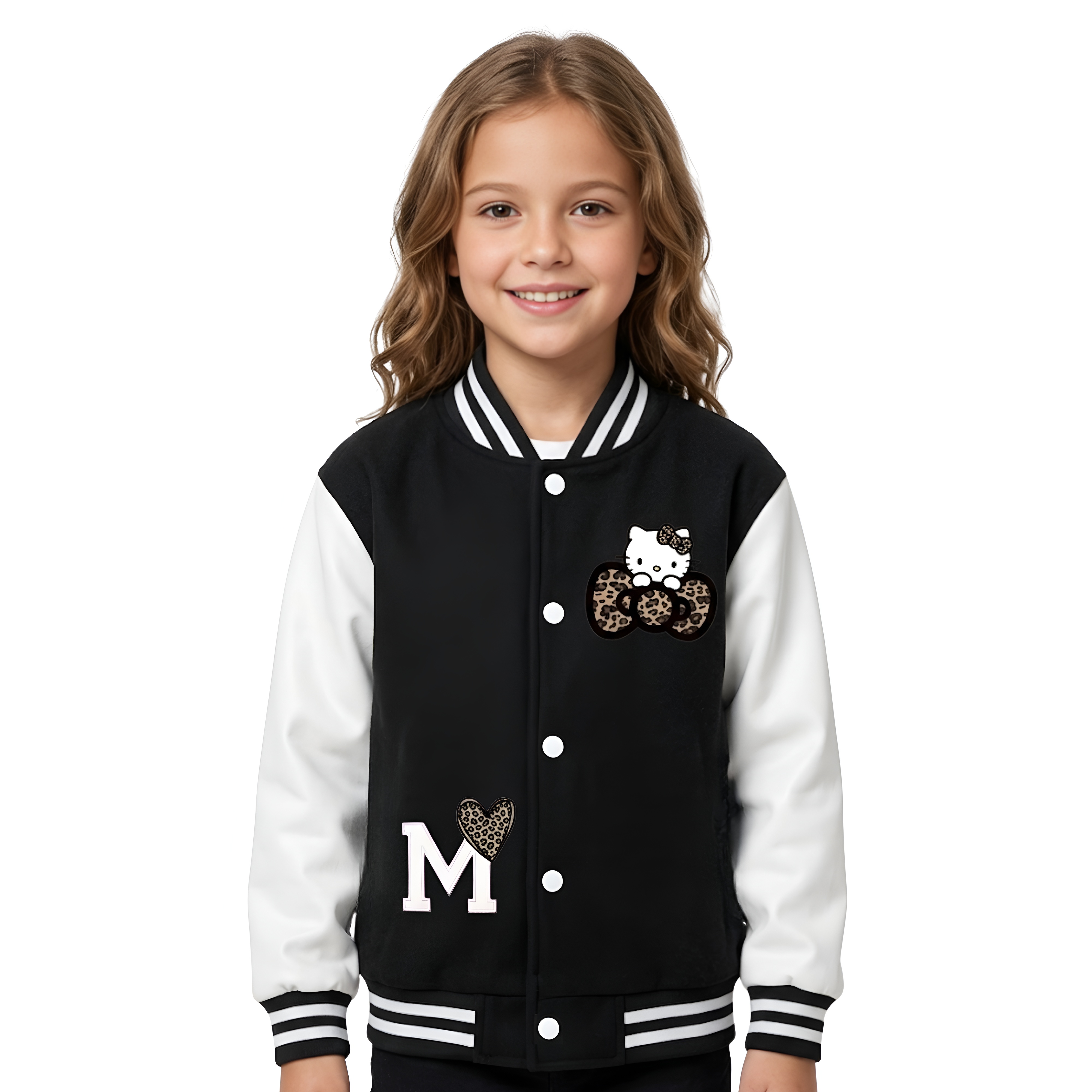  Hello Kitty Themed Casual Baseball Jacket For Girls