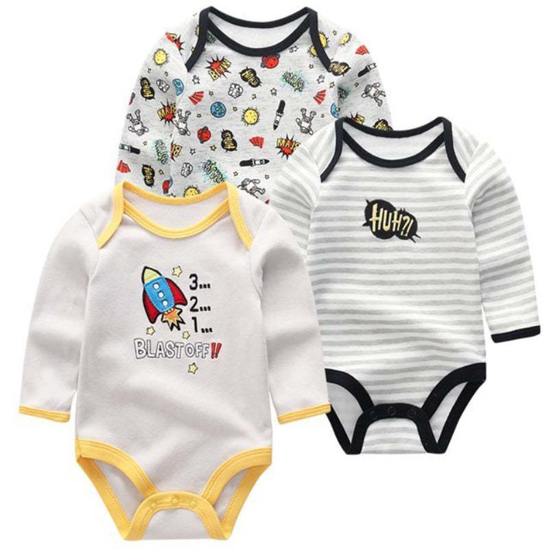4Pcs Solid Color Long Sleeve Jumpsuit-Children Cloth Shop