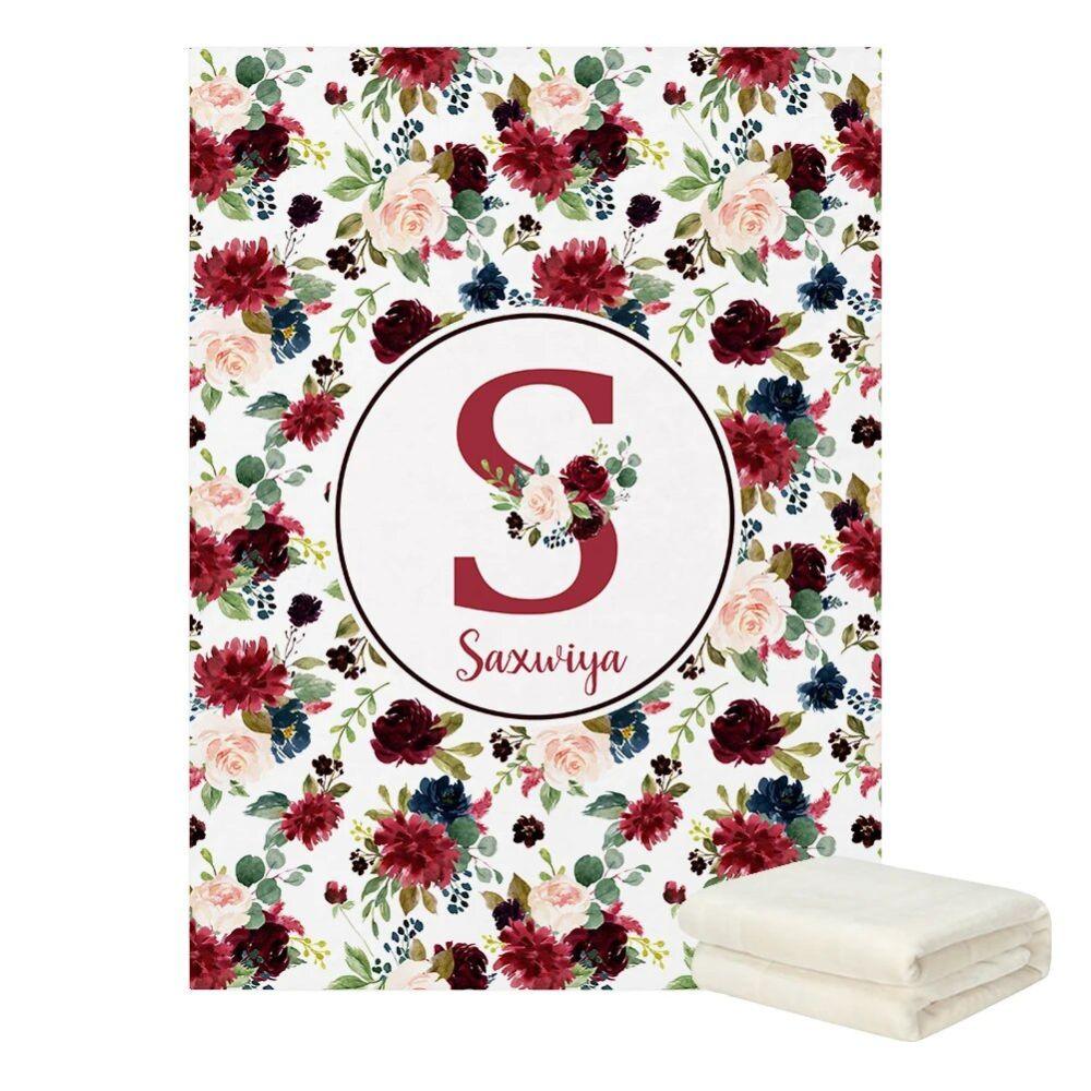 3 Piece Personalized Watercolor Floral Bedding Set-Children Cloth Shop