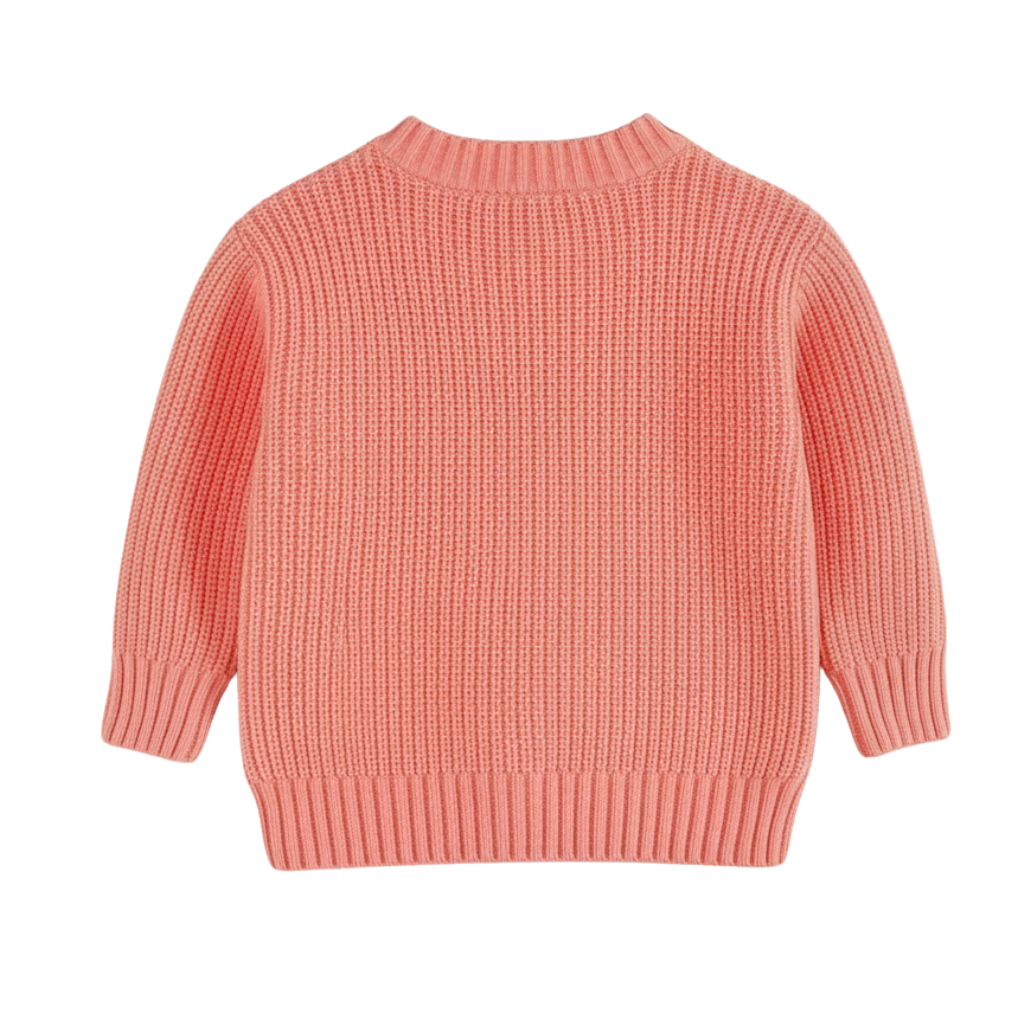 Long Sleeve Cable Knit Pullover For Baby With Button Closure