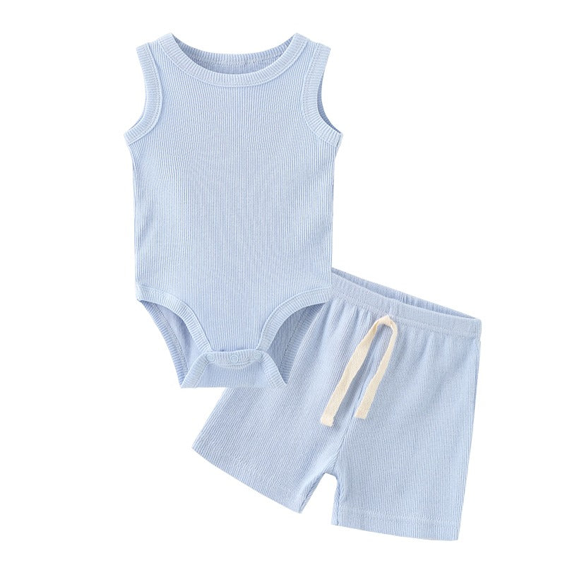 Sleeveless Bodysuit & Elastic Pants Set For Toddlers-Children Cloth Shop