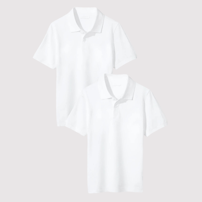 Pack Of 2 Short Sleeve School Uniform Shirts For Toddlers