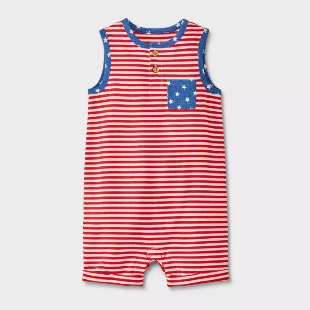 Americana Striped Short Romper