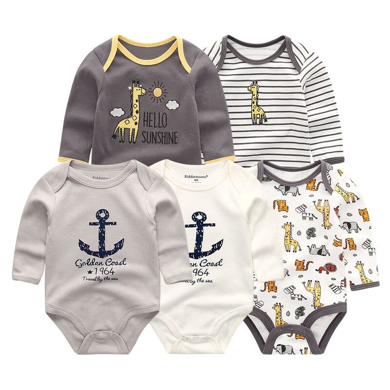 Cartoon Print Newborn Boys Girls Clothes Set Bodysuit-Children Cloth Shop