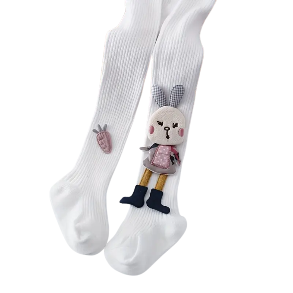 Baby Toddler Footed Socks With Rabbit Carrot Design For Girls And Boys