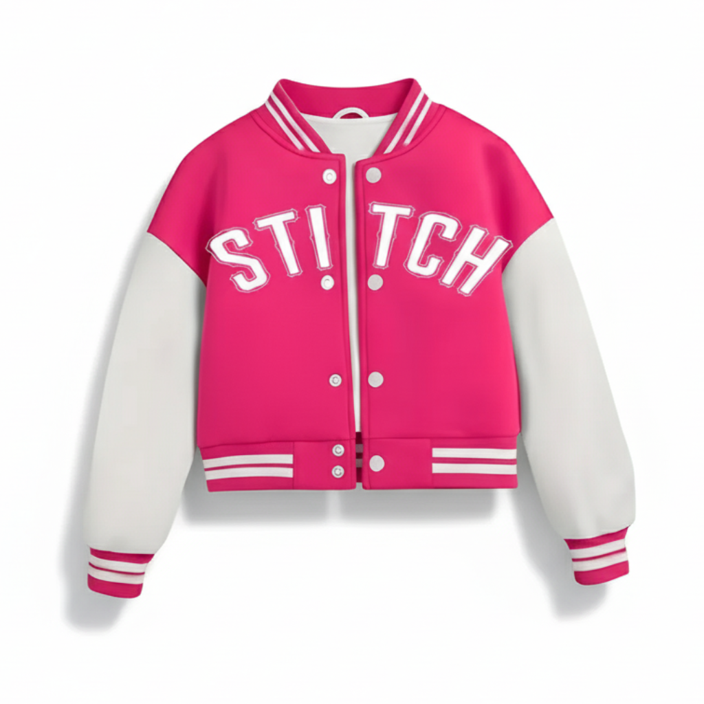 Pink Baseball Jacket For Girls