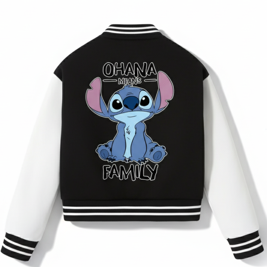 Ohana Family Printed Baseball Jacket