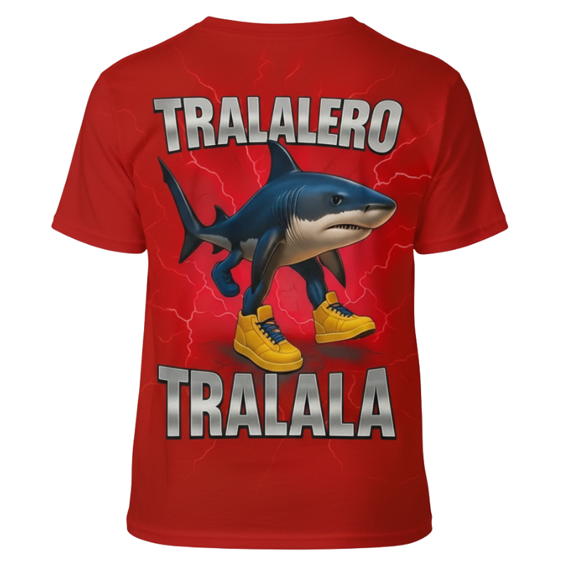 Casual Tralalero Shark Graphic T Shirt For Boys