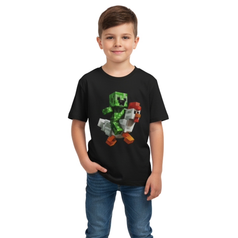 Minecraft Creeper Chicken Ride T Shirt