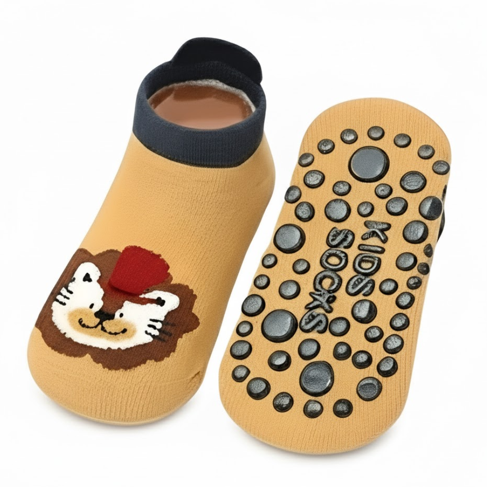 6 Pairs Of Cartoon Animal Non Slip Socks For Boys
