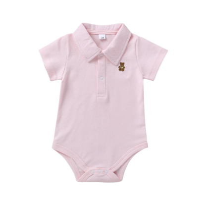 Solid Collared Baby Bodysuit-Children Cloth Shop