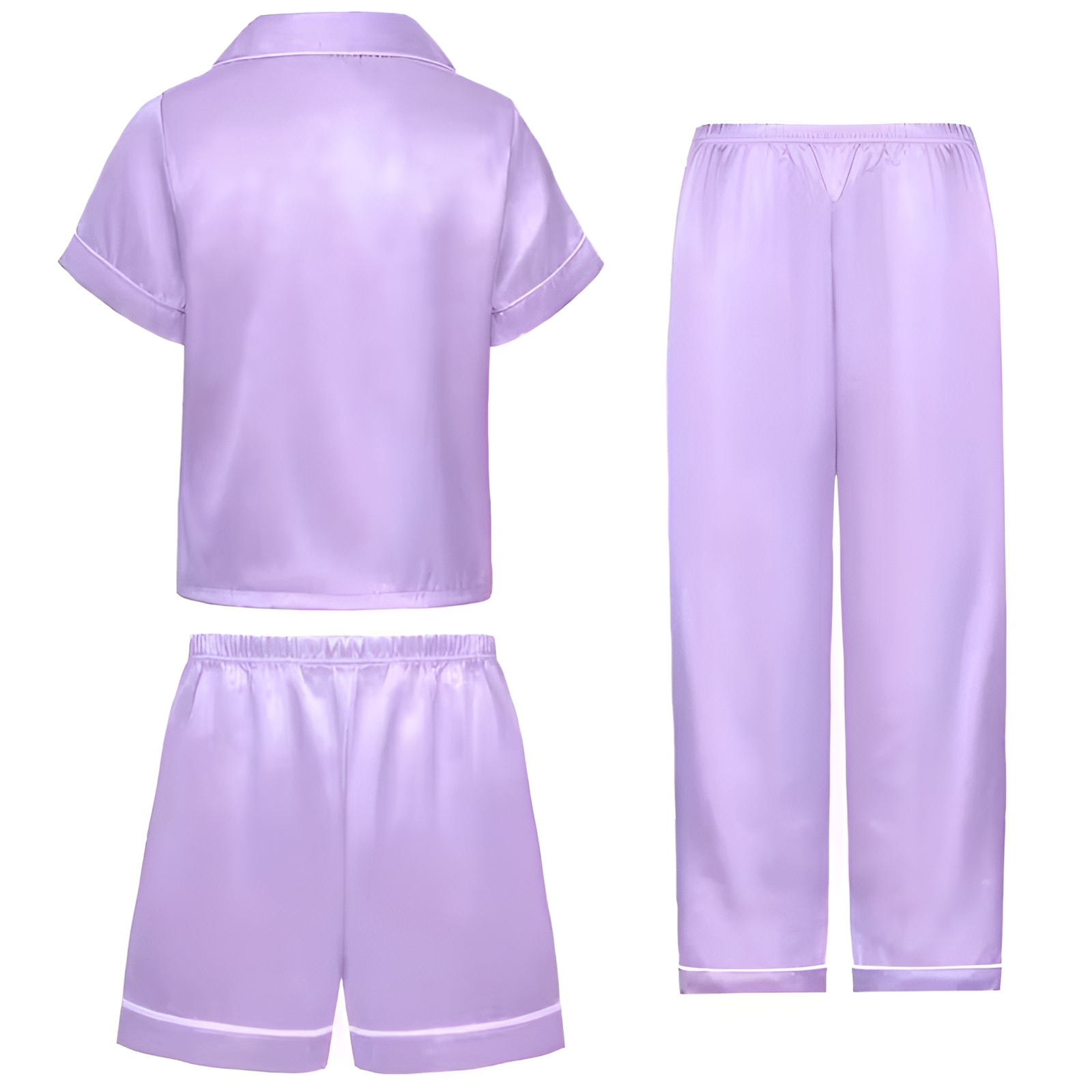 Autumn Satin Short Sleeve Pajama Set