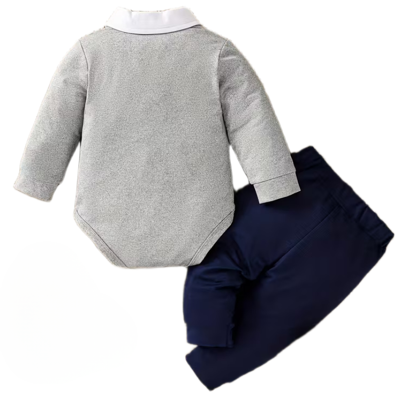 Baby Christmas Plaid Romper And Pants Set With Bow Detail 2 Piece Set