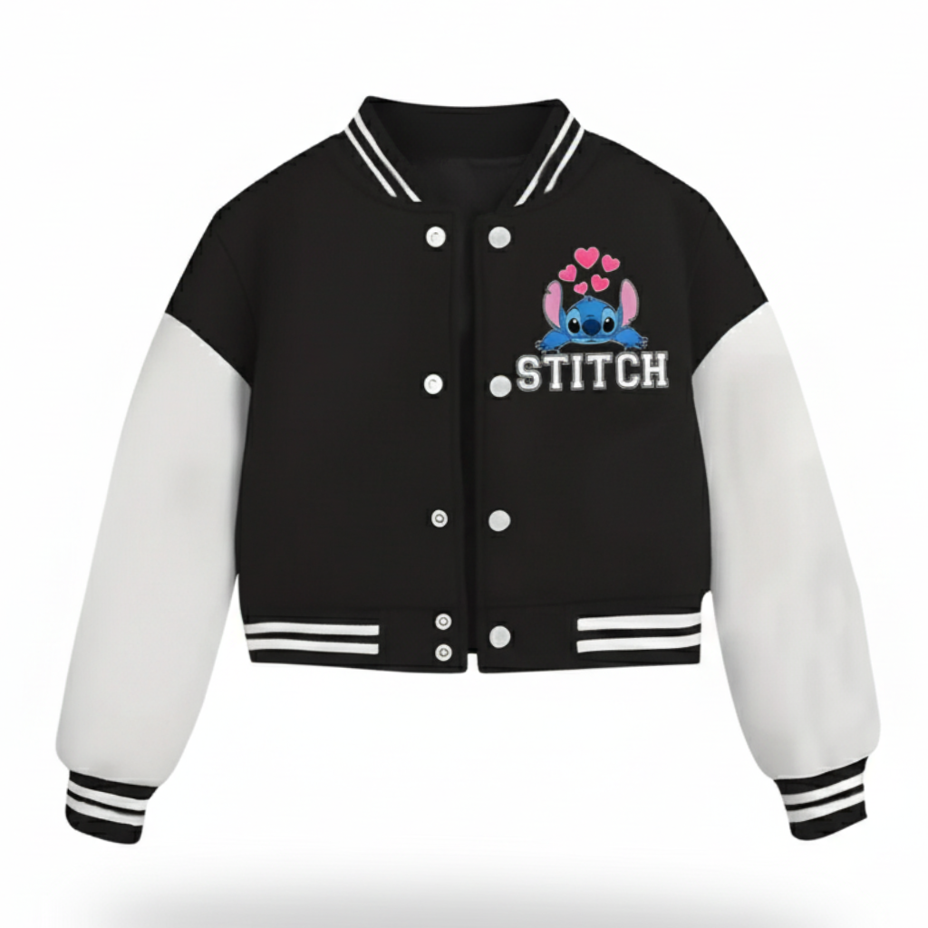 Printed Baseball Jacket For Girls