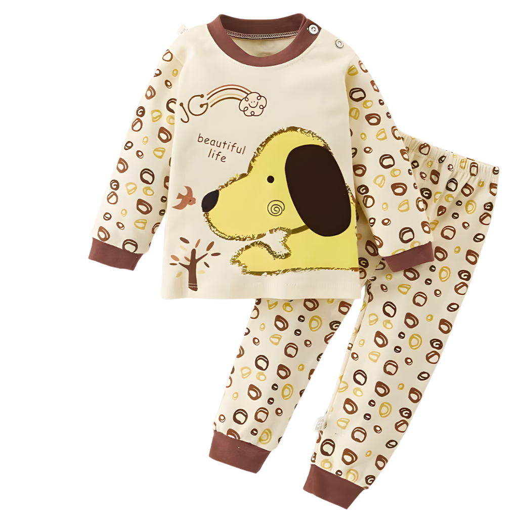 Comfortable Pajama Set With Cartoon Design For Boys