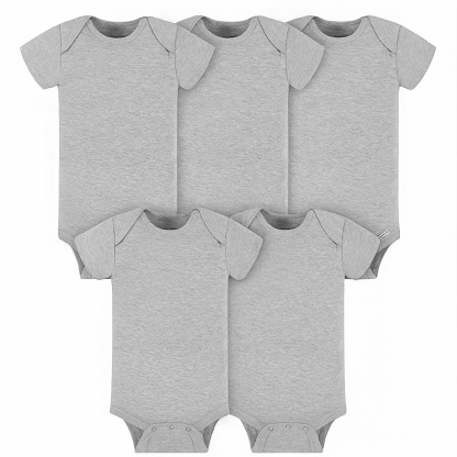Baby Girls 5 Pack Solid Onesies Bodysuits