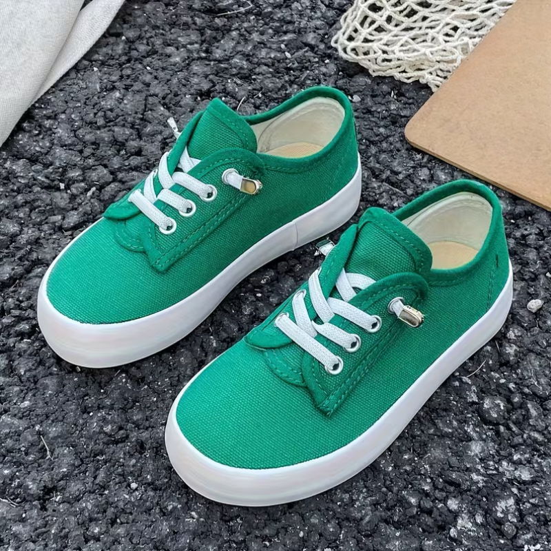 Casual Canvas Lace Up Sneakers For Kids
