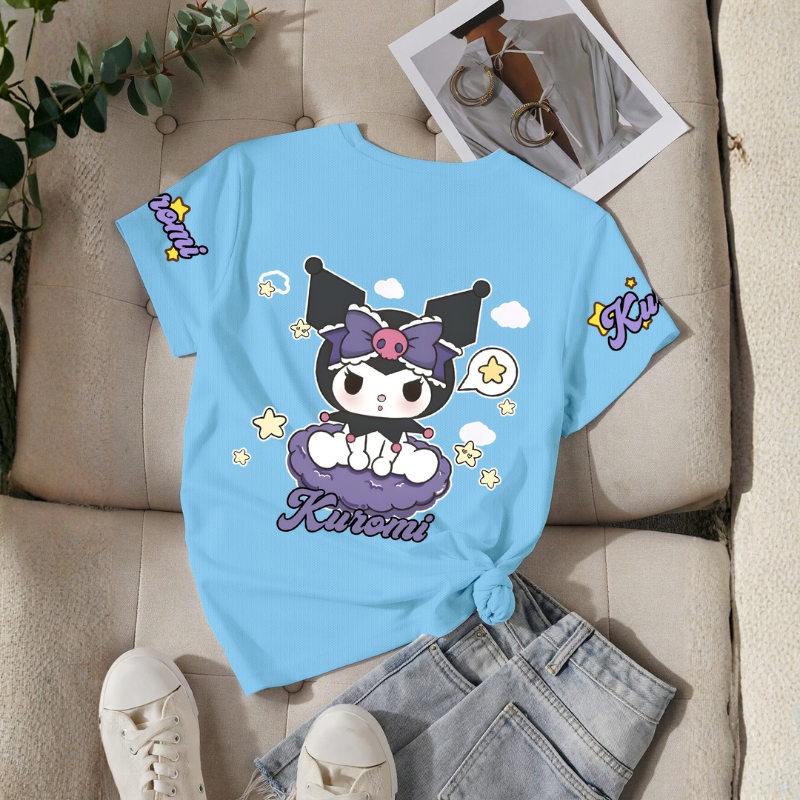 Kuromi Double Sided Fun Printed Short Sleeved T Shirt