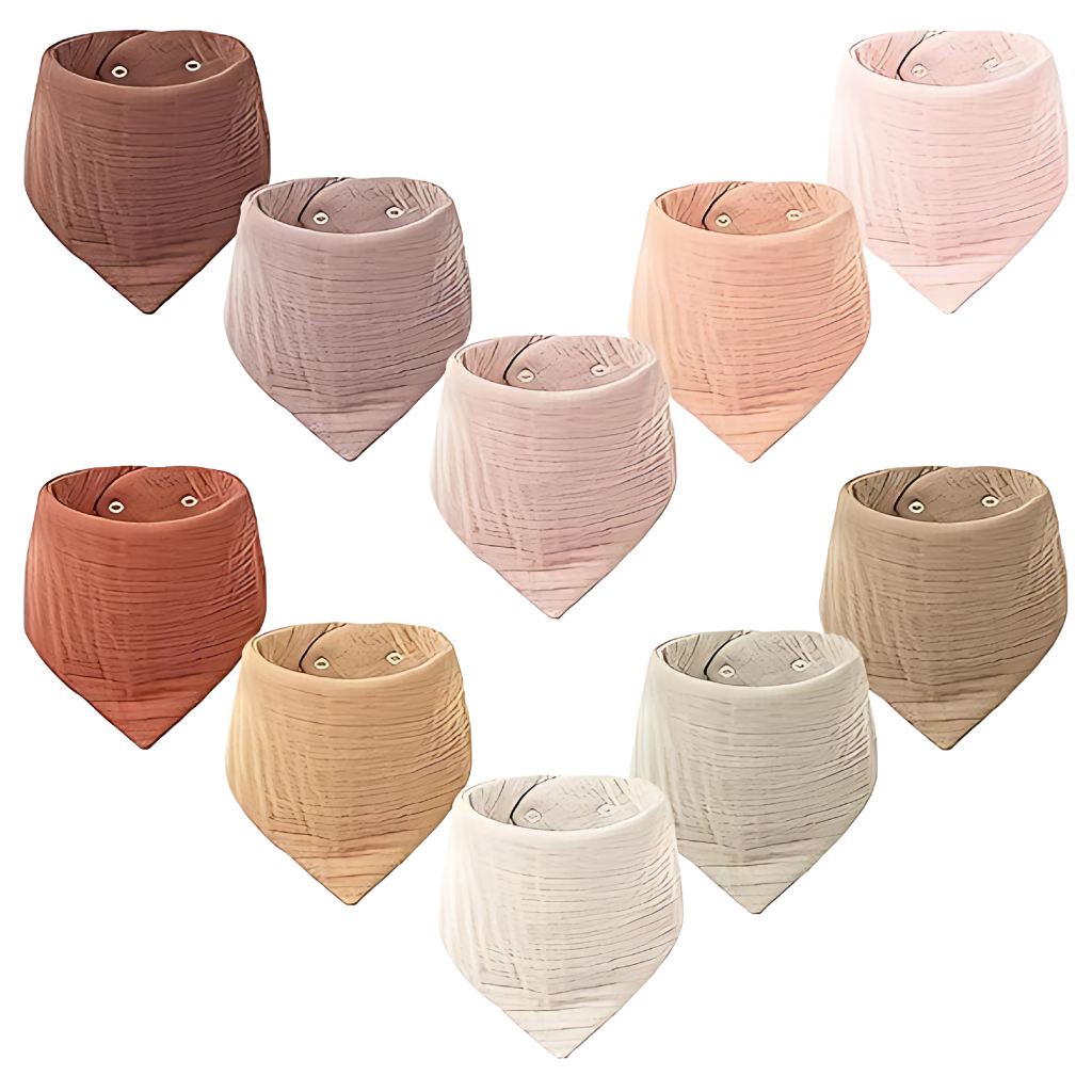 10 Pack Baby Bandana Drool Bibs 100% Cotton For Unisex Boys And Girls
