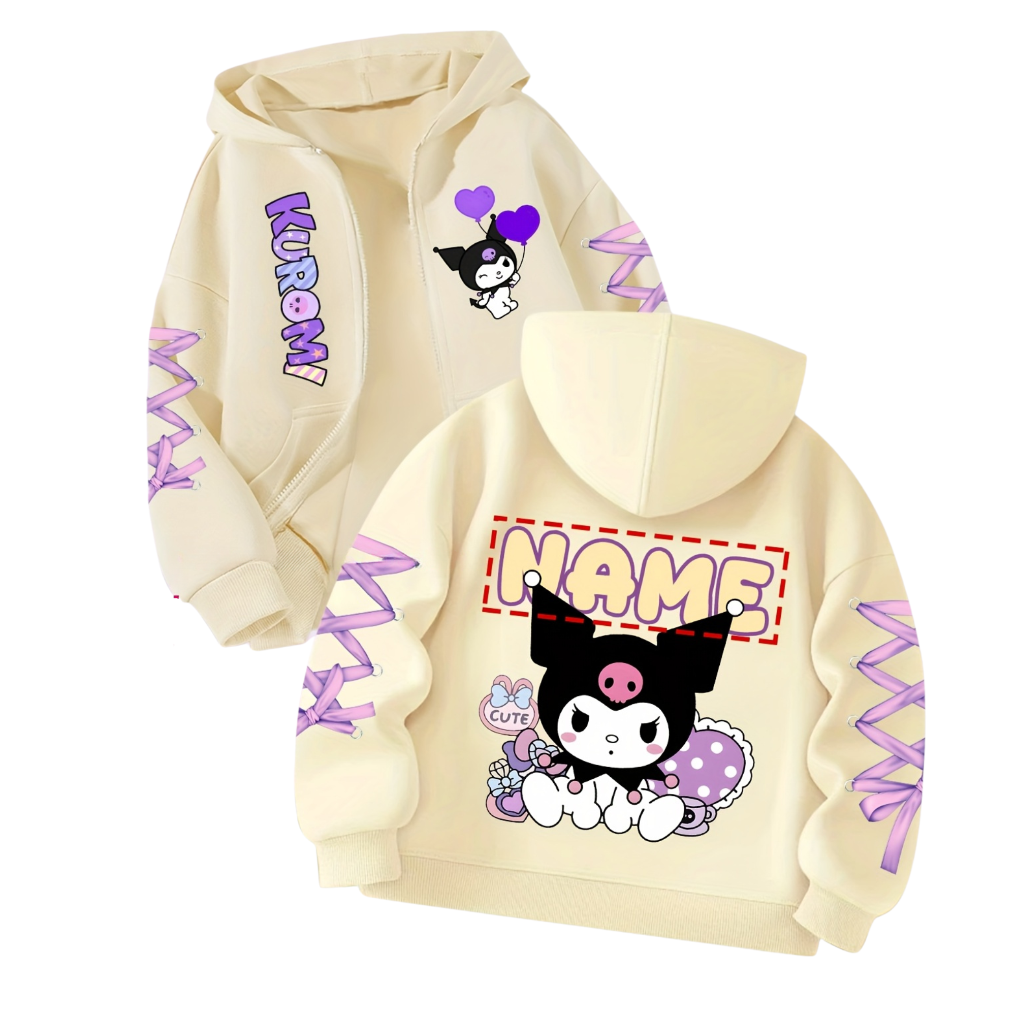 Comfortable Kuromi Themed Hoodie For Girls 