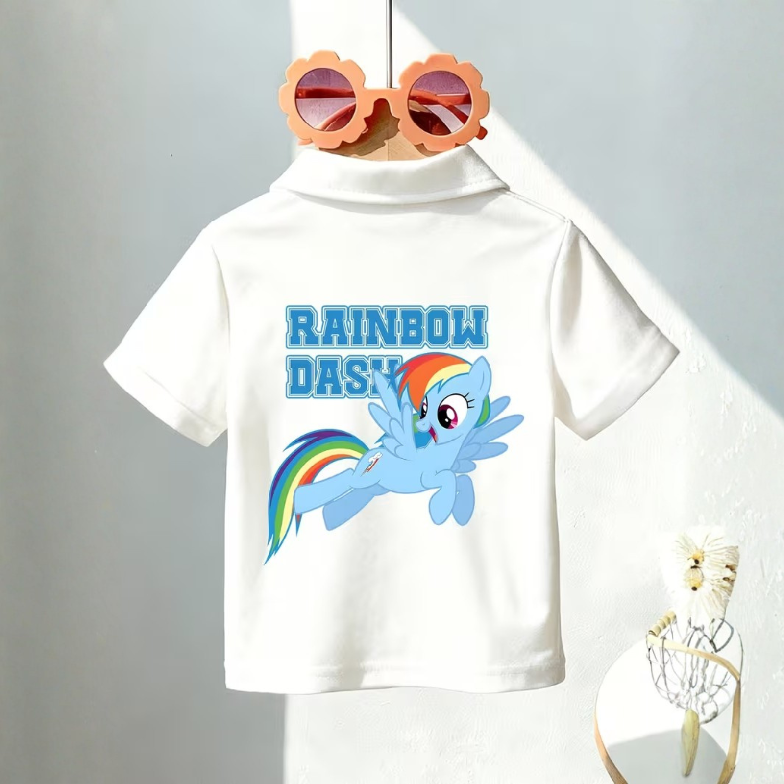 My Little Pony Rainbow Dash Printed Double Side Polo T Shirt For Girls
