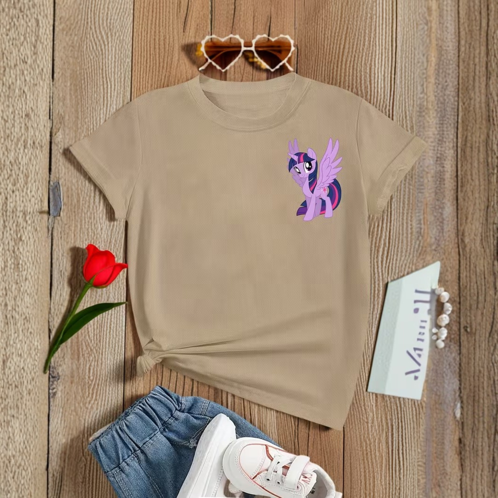 Twilight Sparkle Cartoon Printed Short Sleeve T Shirt For Girls