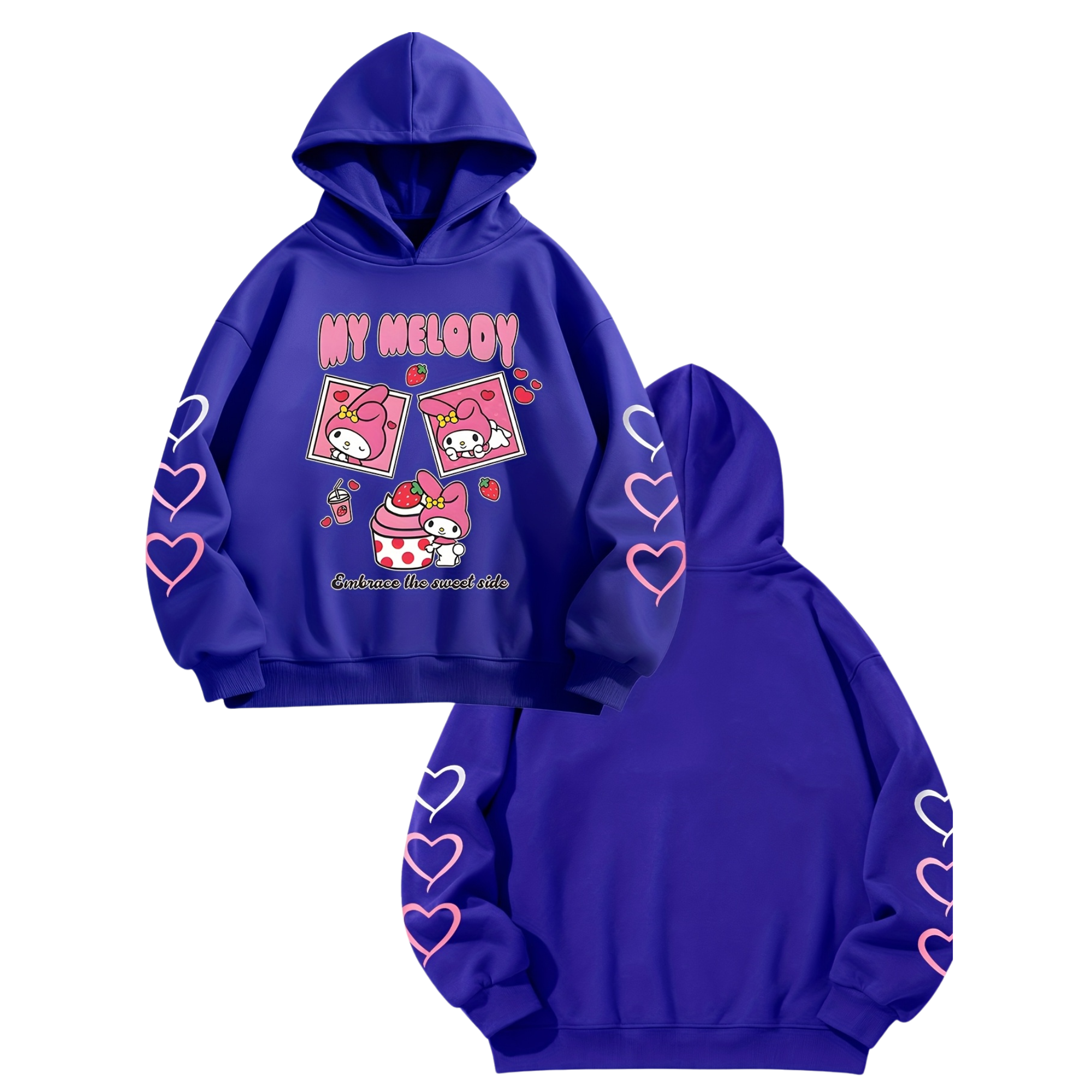 Melody Cartoon Print Hooded Sweatshirt For Girls Casual Wear