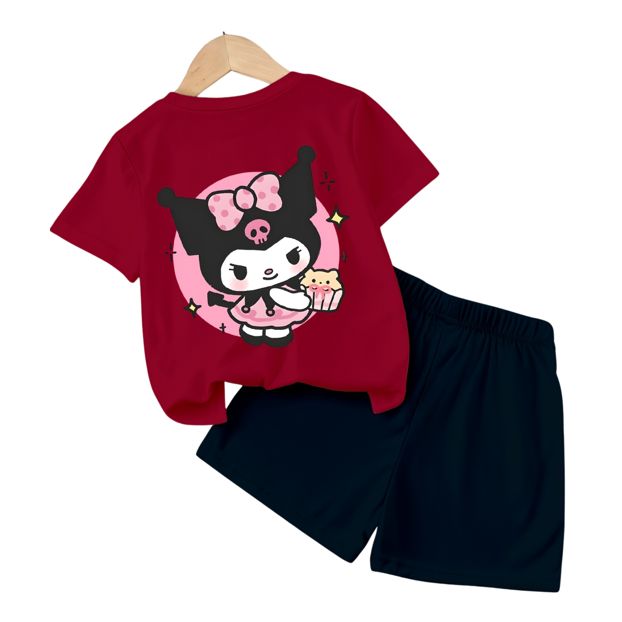 Kuromi Design Printed Soft And Comfortable 2 Piece Set For Girls
