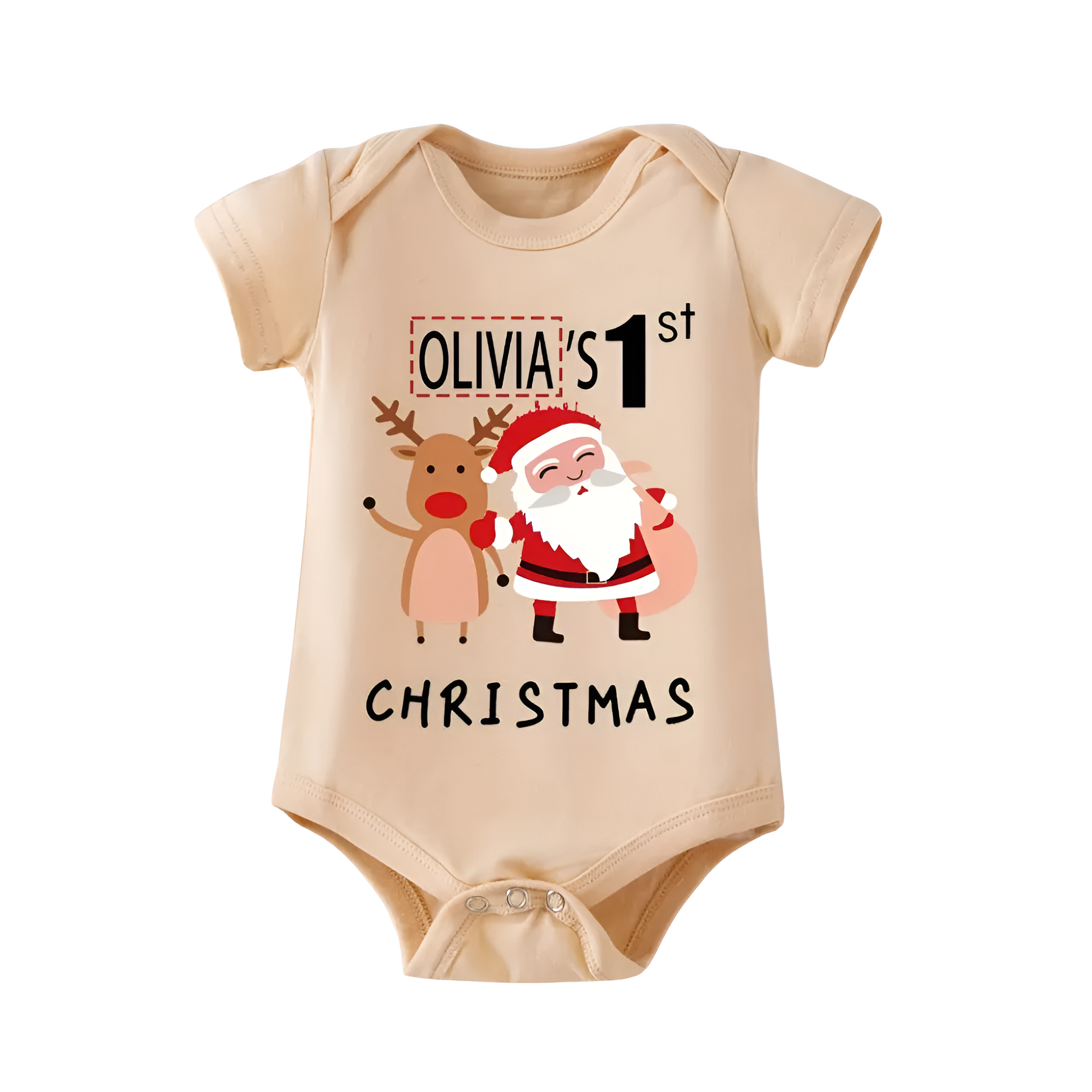 Personalized Name Customization Santa And Reindeer Prints