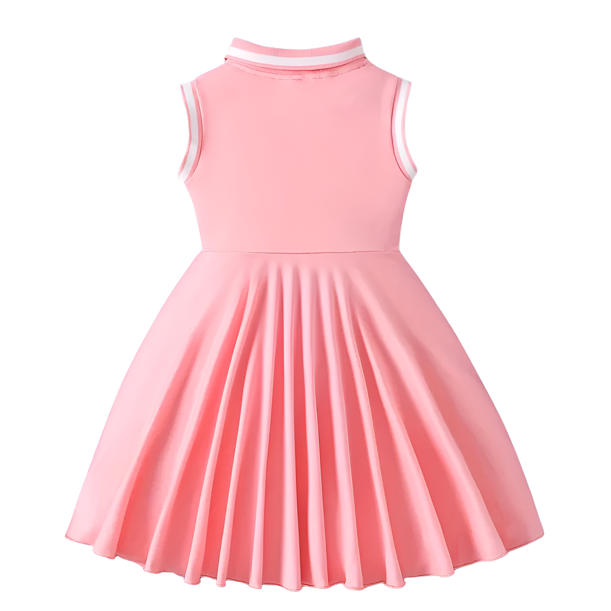 Girls Printed Summer Sleeveless And Collared Casual Dress