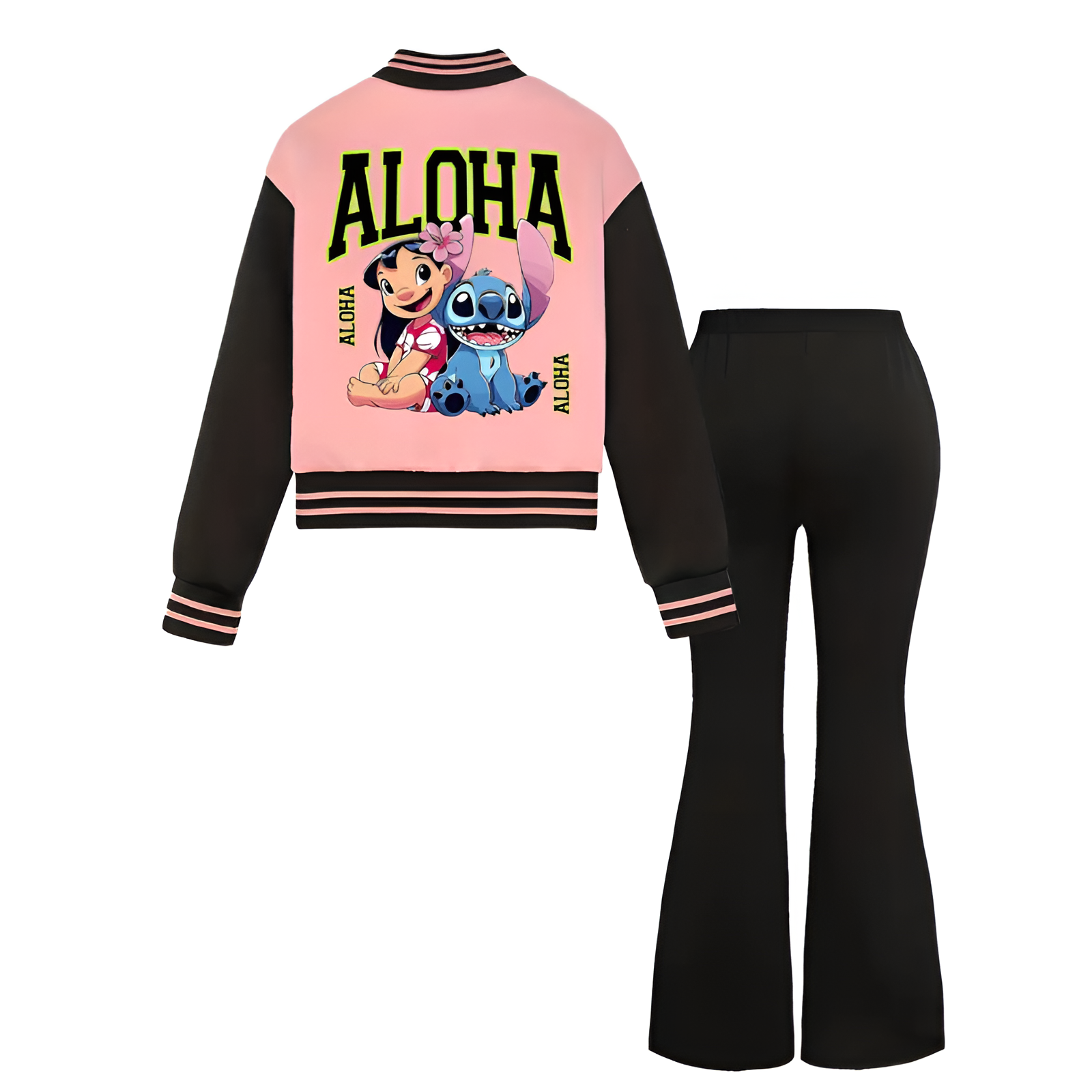 Baseball Jacket Bell bottom Pants Set