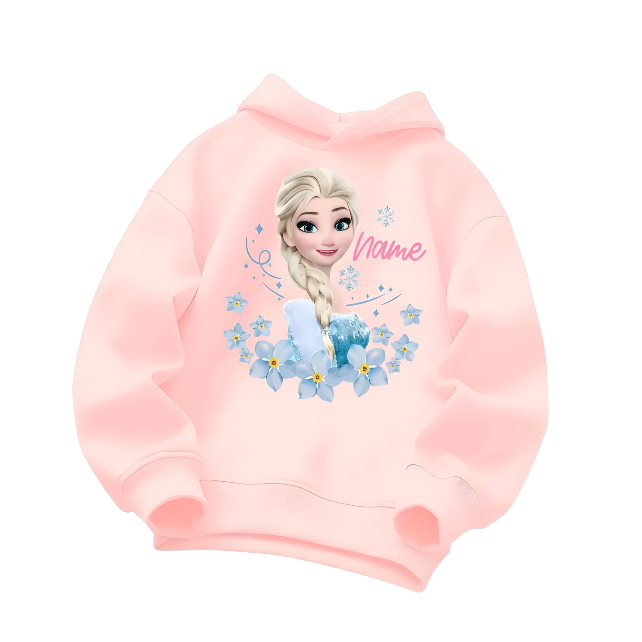 Princess Elsa Printed Girls Casual Hoodie