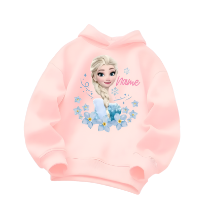 Princess Elsa Printed Girls Casual Hoodie