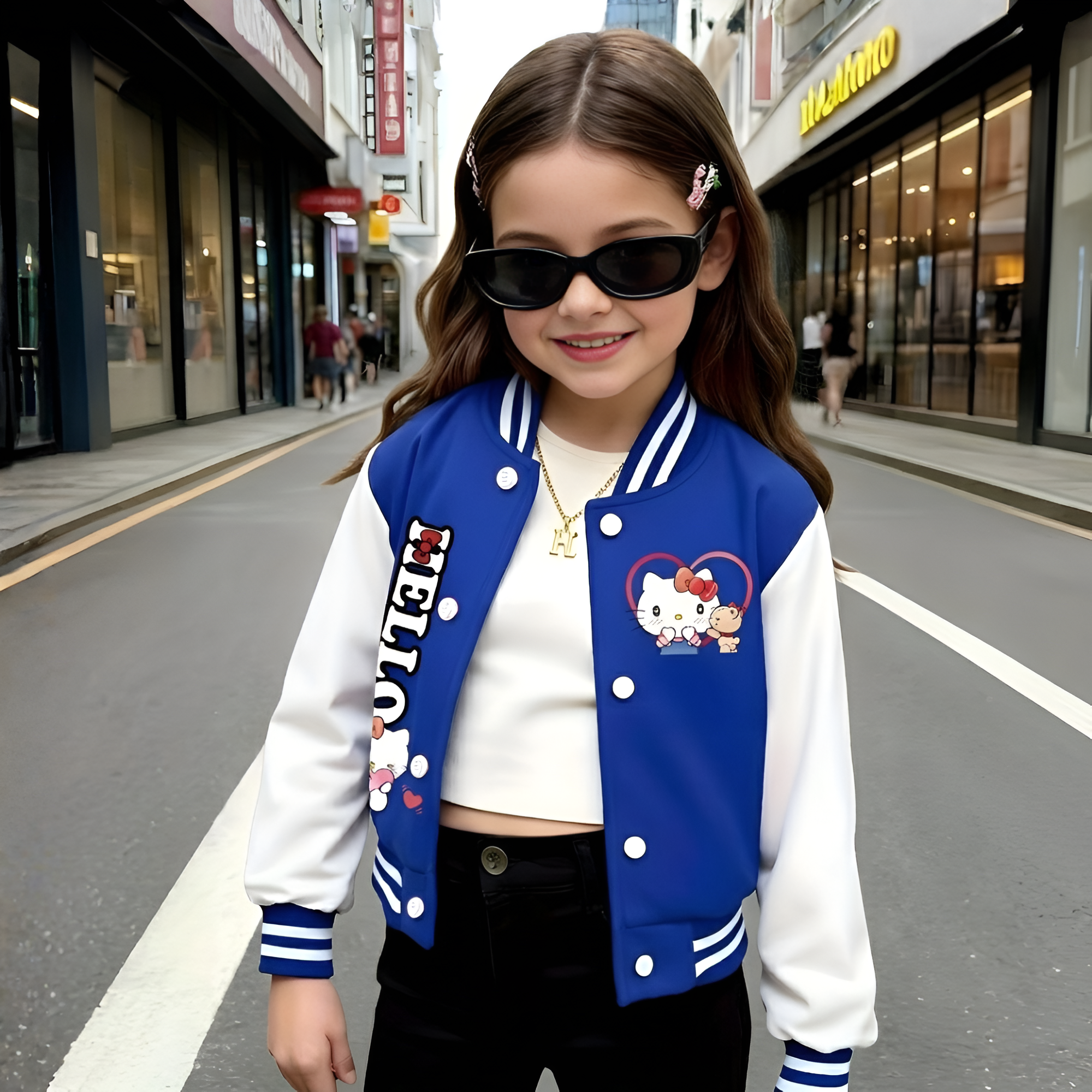 Girls Stylish Hello Kitty Themed Jacket For Daily Wear