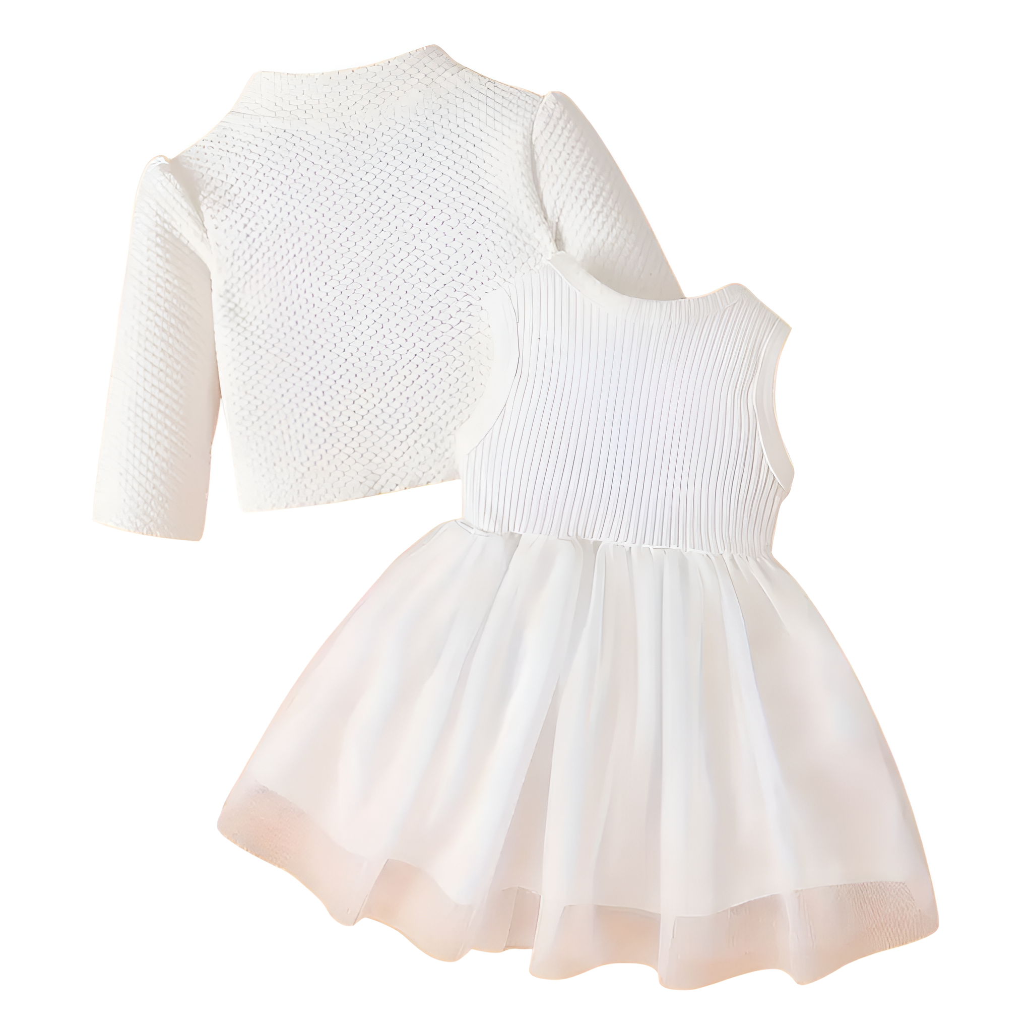 Summer Children Single Button Long Sleeve Shirt With Sleeveless Mesh