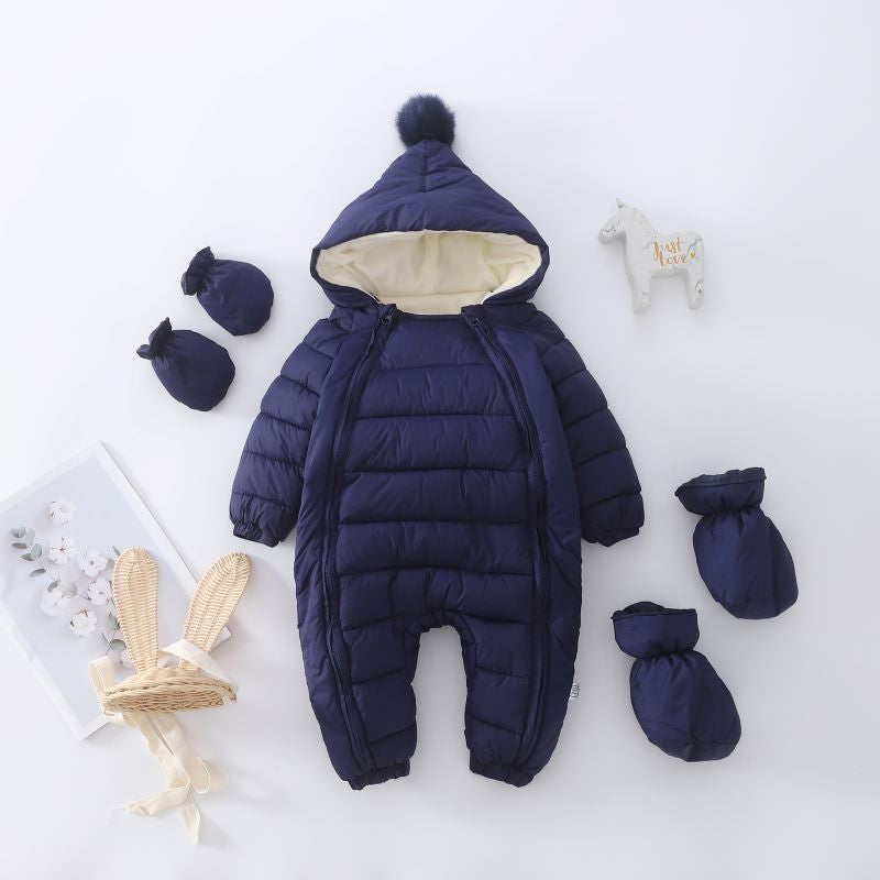 Newborn Baby Boy Girl Winter Hooded Romper-Children Cloth Shop