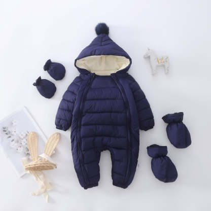 Newborn Baby Boy Girl Winter Hooded Romper-Children Cloth Shop
