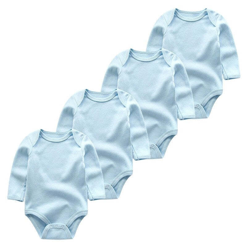 4Pcs Solid Color Long Sleeve Jumpsuit-Children Cloth Shop