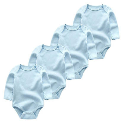 4Pcs Solid Color Long Sleeve Jumpsuit-Children Cloth Shop